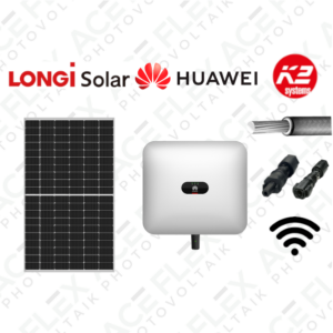 6 kWp Photovoltaikanlage Komplettset mit LONGi Modulen + Huawei 6kW Wechselrichter 3-Phasig + Montagematerial