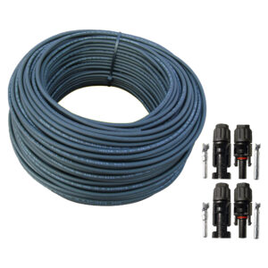 20m Solarkabel schwarz 4mm² + 2 Paar MC 4 Stecker für PV Solar Photovoltaik