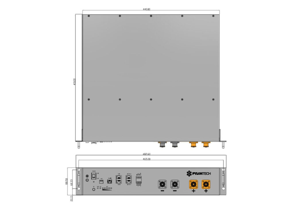 Pylontech US2000C 2,4kWh LiFePO4 48V Speicher inkl. BMS Rückseite