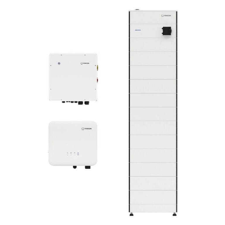 Fenecon Home DC 10 + 33.6 kWh mit Ersatzstrom – Komplettsystem mit Fenecon Home 10 kW Hybridwechselrichter, BMS, FEMS-Box und 12 Batteriemodulen GEN2 (33,6 kWh nutzbar) inkl. automatischer Verbraucherumschaltung