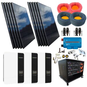 3000 Watt Hybrid Solaranlage Komplettsystem ohne Netzeinspeisung mit 7,2 kWh Speicher für Ziegeldächer