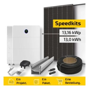 PV-Anlage mit Speicher 13,16 kWp + 13,0 kWh – 28× Trina Vertex S+ 470 Wp + GoodWe GW12K-ETA-G20, Komplettset Ziegeldach