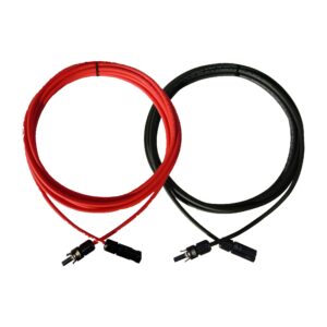 Solarkabel 3 Meter (Paar) 6mm² schwarz rot Solarstecker beidseitig montiert