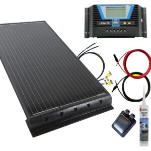 100 Watt Wohnmobil 12V Set in schwarz erweiterbar