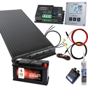 100 Watt Wohnmobil Set Votronic MPPT mit 100Ah AGM Batterie schwarz